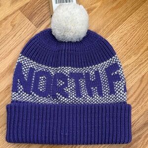 The North Face Kids Purple and White Beanie